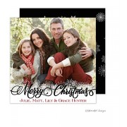 Christmas Digital Photo Cards, Snowflake Overlay, Take Note Designs